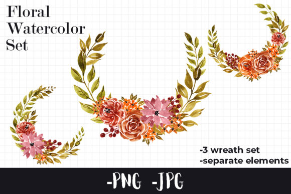 Autumn Floral Watercolor Bouquet: Elevating Seasonal Design with High-Resolution Assets