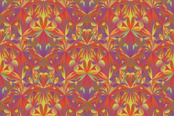 Colorful Abstract Mosaic Floral Pattern for Design