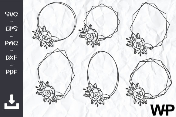 FLORAL FRAMES Svg and Hexagon Frame SVG for Modern Crafting Projects