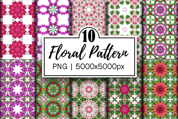 Floral Mandala Patterns Digital Papers for Creative Projects
