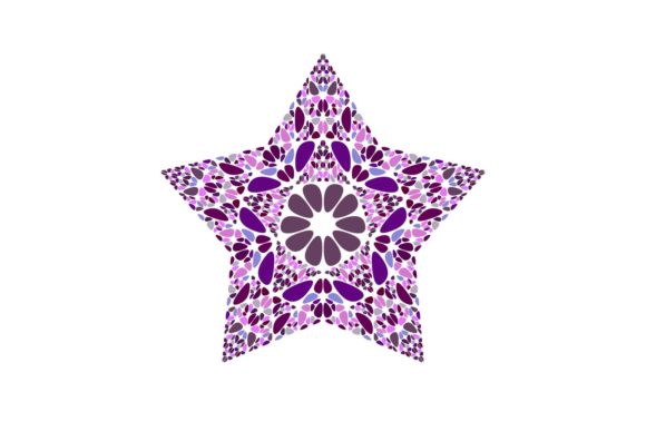 Floral Pentagram Star: Geometric Vector Design