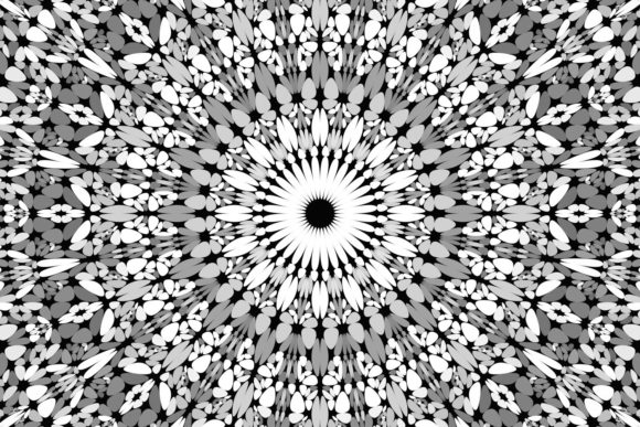 Grey Abstract Floral Mandala Design